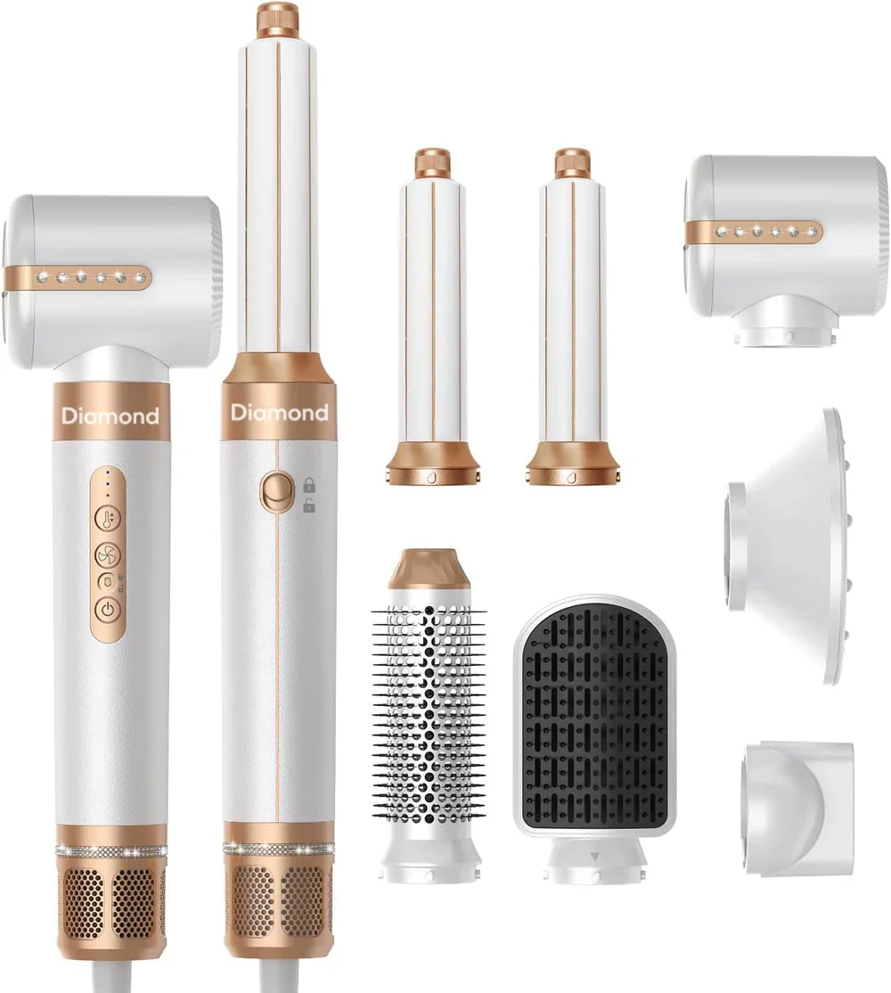 Diamond 7-en-1 styler multifonction blanc et or