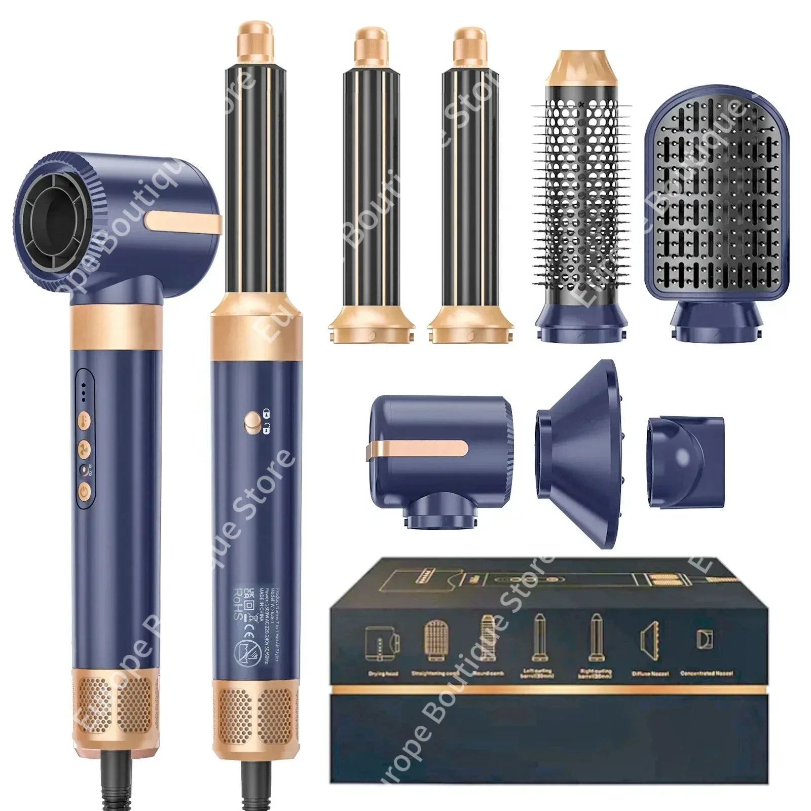 Tinsol Pro 7-en-1 Brosse Soufflante — Coiffure Haute Vitesse à Domicile