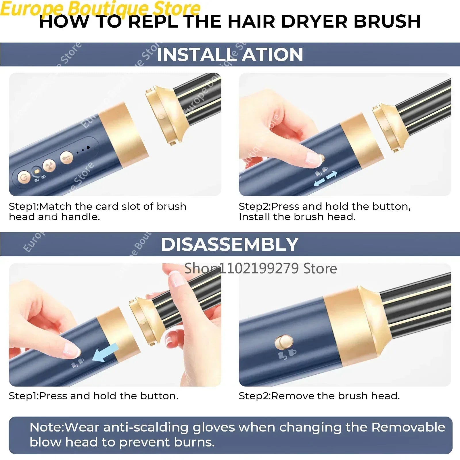 Tinsol Pro 7-en-1 Brosse Soufflante — Coiffure Haute Vitesse à Domicile